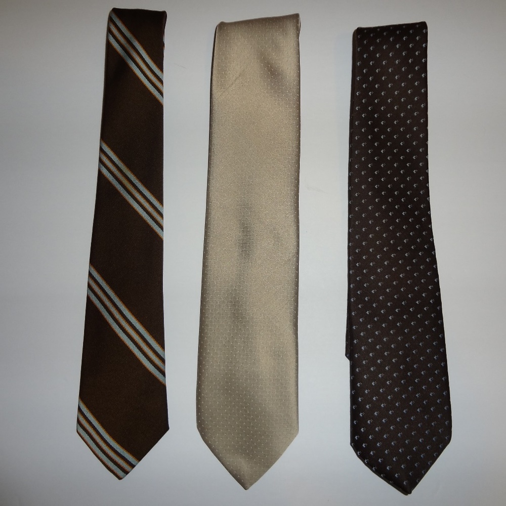 Three brown vintage ties from Granddad's collectio